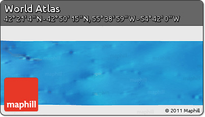 Shaded Relief Panoramic Map of the Area around 42° 35' 40" N, 55° 10' 29" W