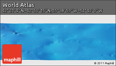 Shaded Relief Panoramic Map of the Area around 42° 35' 40" N, 55° 10' 29" W