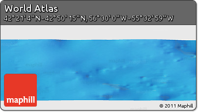 Shaded Relief Panoramic Map of the Area around 42° 35' 40" N, 56° 1' 29" W