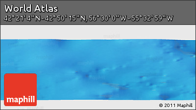 Shaded Relief Panoramic Map of the Area around 42° 35' 40" N, 56° 1' 29" W