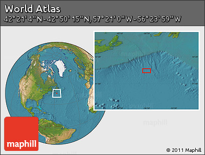 Satellite Location Map of the Area around 42° 35' 40" N, 56° 52' 30" W