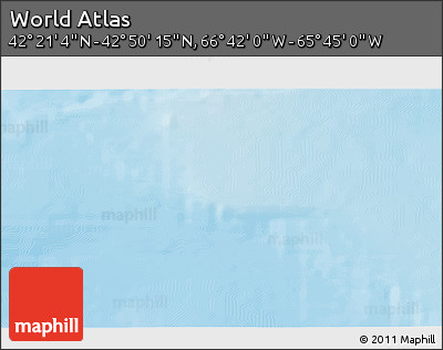 Physical 3D Map of the Area around 42° 35' 40" N, 66° 13' 29" W