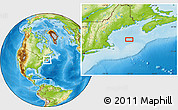 Physical Location Map of the area around 42° 35' 40" N, 67° 55' 30" W