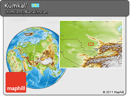 Physical Location Map of Kumkal'
