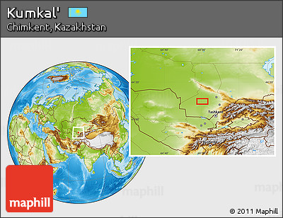 Physical Location Map of Kumkal'