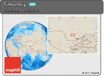 Shaded Relief Location Map of Timurskiy