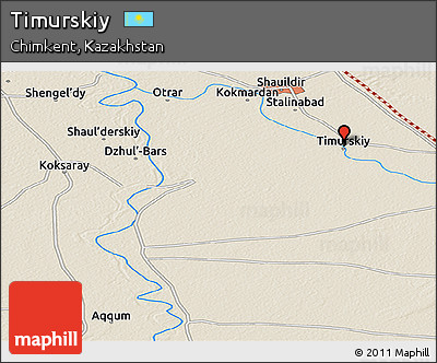 Shaded Relief Panoramic Map of Timurskiy