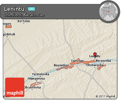 Shaded Relief 3D Map of Lenintu