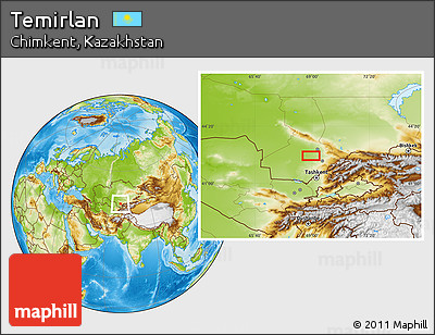 Physical Location Map of Temirlan