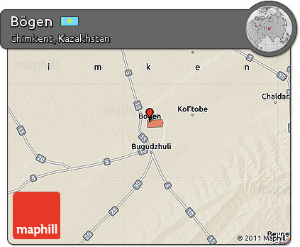 Shaded Relief Map of Bögen