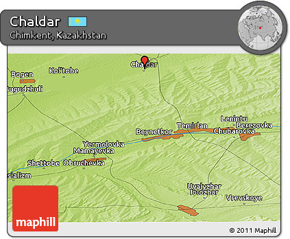 Physical Panoramic Map of Chaldar