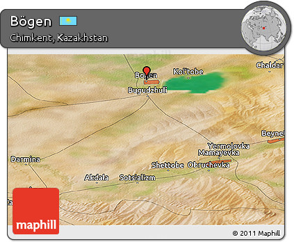 Satellite Panoramic Map of Bögen