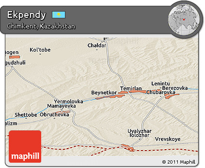 Shaded Relief Panoramic Map of Ekpendy