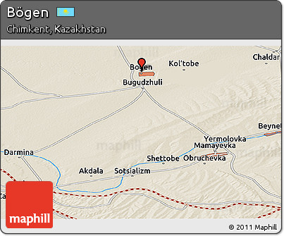 Shaded Relief Panoramic Map of Bögen