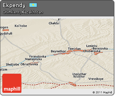 Shaded Relief Panoramic Map of Ekpendy