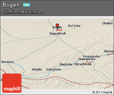 Shaded Relief Panoramic Map of Bögen