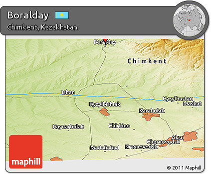 Physical Panoramic Map of Boralday