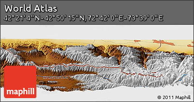 Physical Panoramic Map of the Area around 42° 35' 40" N, 73° 10' 30" E