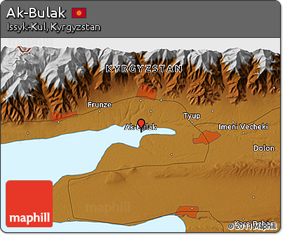 Physical 3D Map of Ak-Bulak