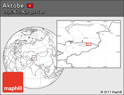 Blank Location Map of Aktobe