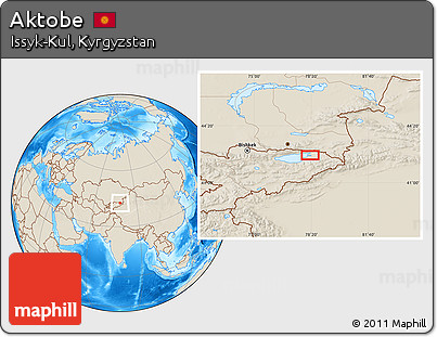 Shaded Relief Location Map of Aktobe