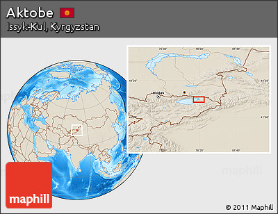 Shaded Relief Location Map of Aktobe
