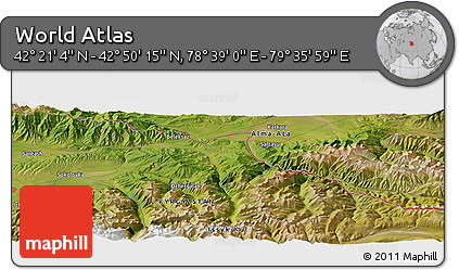 Satellite Panoramic Map of the Area around 42° 35' 40" N, 79° 7' 30" E