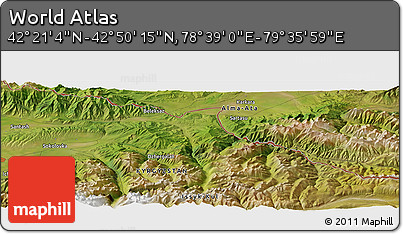 Satellite Panoramic Map of the Area around 42° 35' 40" N, 79° 7' 30" E
