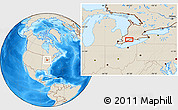 Shaded Relief Location Map of the area around 42° 35' 40" N, 81° 31' 30" W