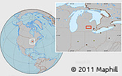 Gray Location Map of the area around 42° 35' 40" N, 84° 4' 29" W, hill shading