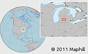 Gray Location Map of Holt, hill shading
