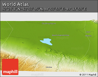 Physical 3D Map of the Area around 42° 35' 40" N, 89° 19' 29" E