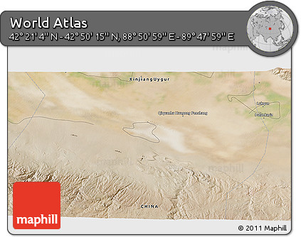 Satellite 3D Map of the Area around 42° 35' 40" N, 89° 19' 29" E