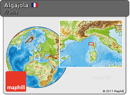 Physical Location Map of Algajola