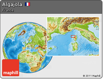 Physical Location Map of Algajola