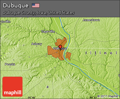 Physical Map of Dubuque