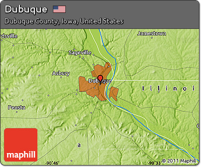Physical Map of Dubuque
