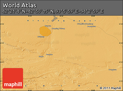 Political Map of the Area around 42° 35' 40" N, 93° 34' 29" E