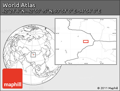 Blank Location Map of the Area around 42° 35' 40" N, 94° 25' 30" E