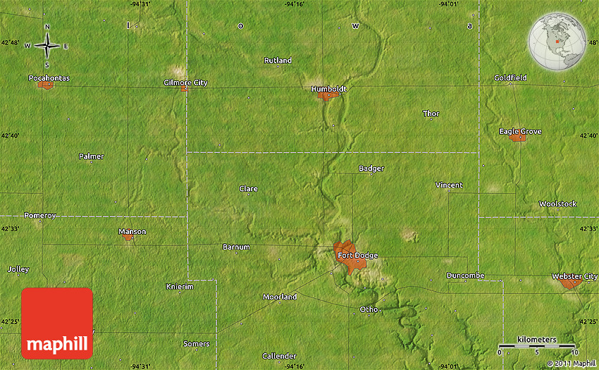 Satellite Map of Manson