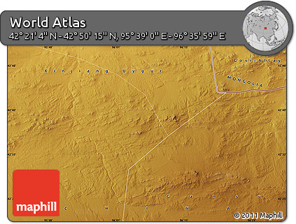 Physical Map of the Area around 42° 35' 40" N, 96° 7' 30" E