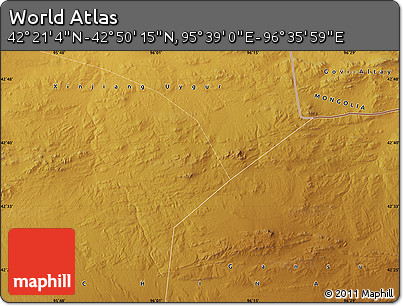 Physical Map of the Area around 42° 35' 40" N, 96° 7' 30" E