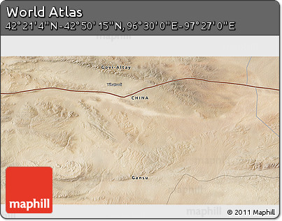 Satellite 3D Map of the Area around 42° 35' 40" N, 96° 58' 29" E
