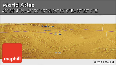 Physical Panoramic Map of the Area around 42° 35' 40" N, 96° 58' 29" E