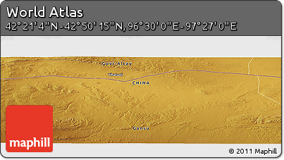 Physical Panoramic Map of the Area around 42° 35' 40" N, 96° 58' 29" E