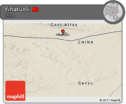 Shaded Relief Panoramic Map of Yihatuoli