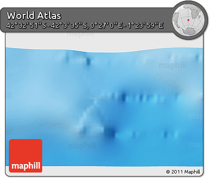 Physical 3D Map of the Area around 42° 18' 13" S, 0° 55' 29" E