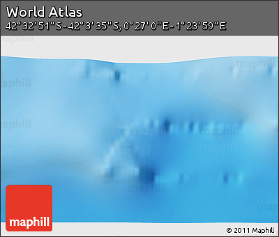 Physical 3D Map of the Area around 42° 18' 13" S, 0° 55' 29" E