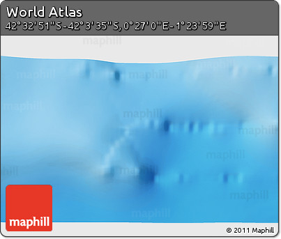Physical 3D Map of the Area around 42° 18' 13" S, 0° 55' 29" E