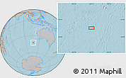 Gray Location Map of the area around 42° 18' 13" S, 107° 10' 30" E, hill shading